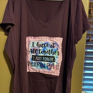 Hand designed women’s short sleeve shirt, size 3X